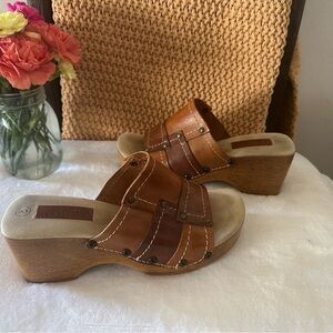 Vintage Y2K LOWER EAST SIDE Tan Leather Mules